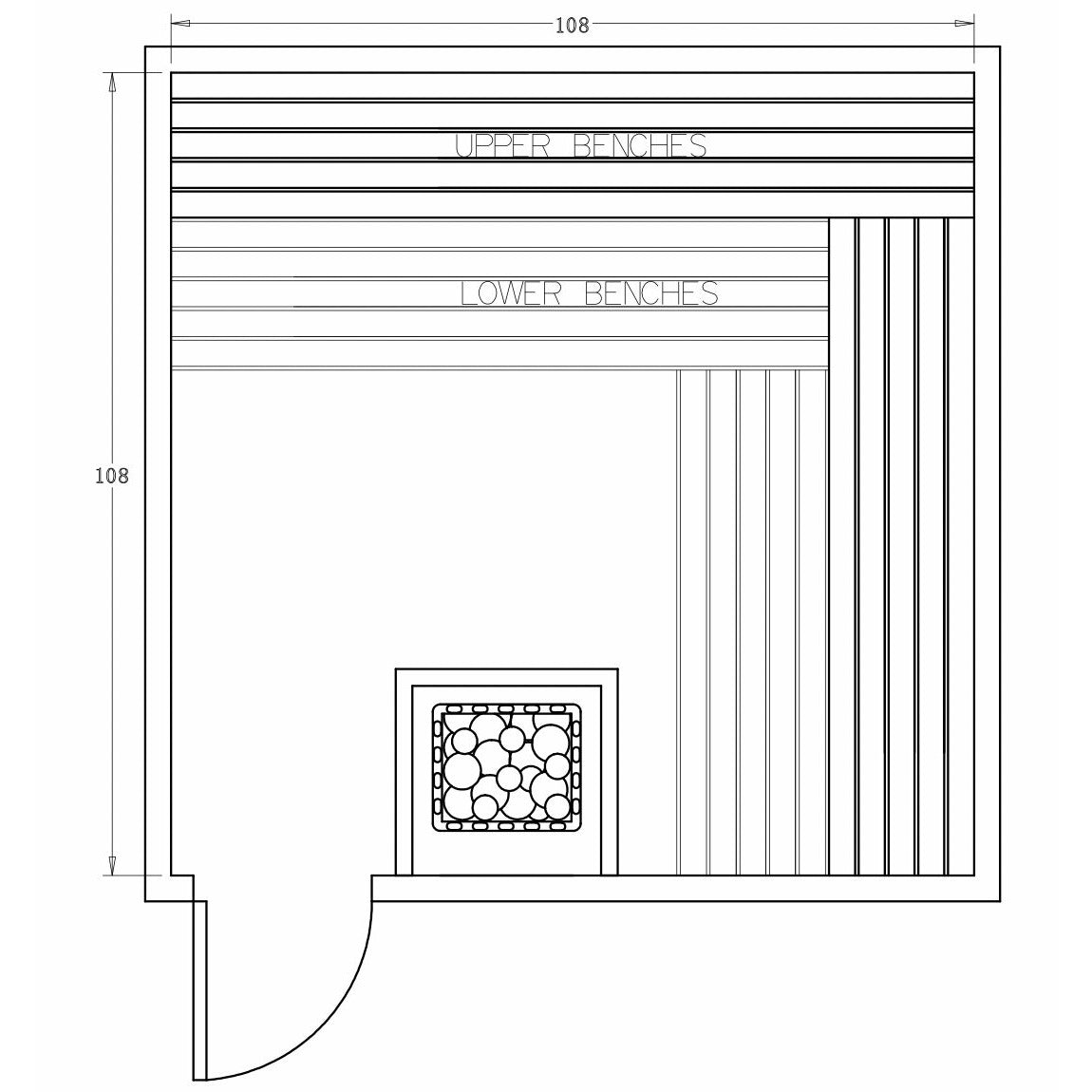 Finnish Sauna Builders 9' x 9' x 7' Pre-Cut Sauna Kit