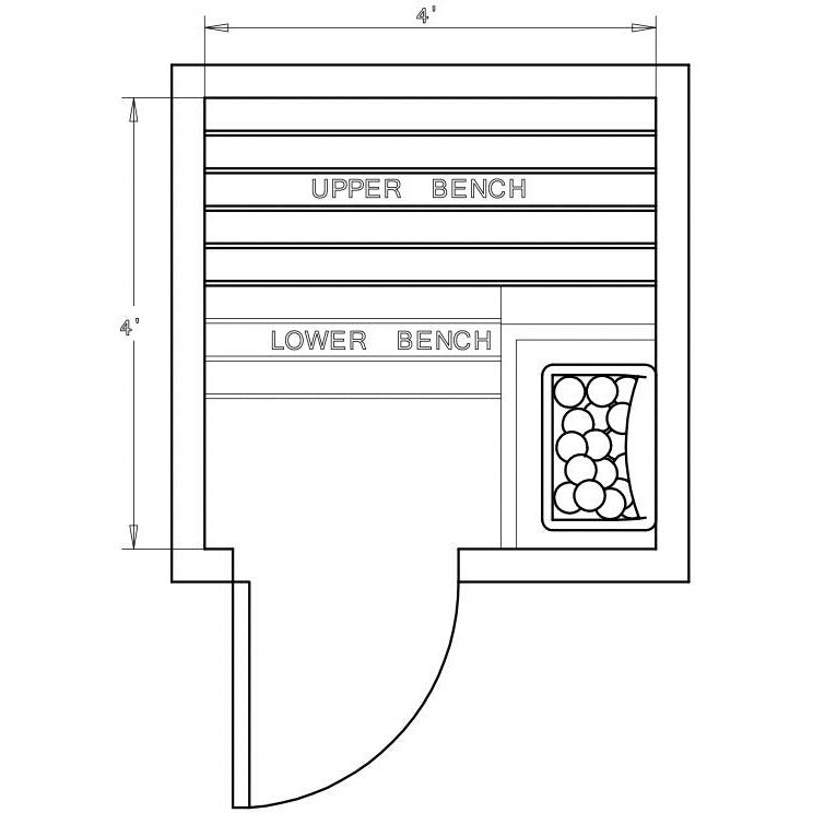 Finnish Sauna Builders 4' x 4' x 7' Pre-Cut Sauna Kit