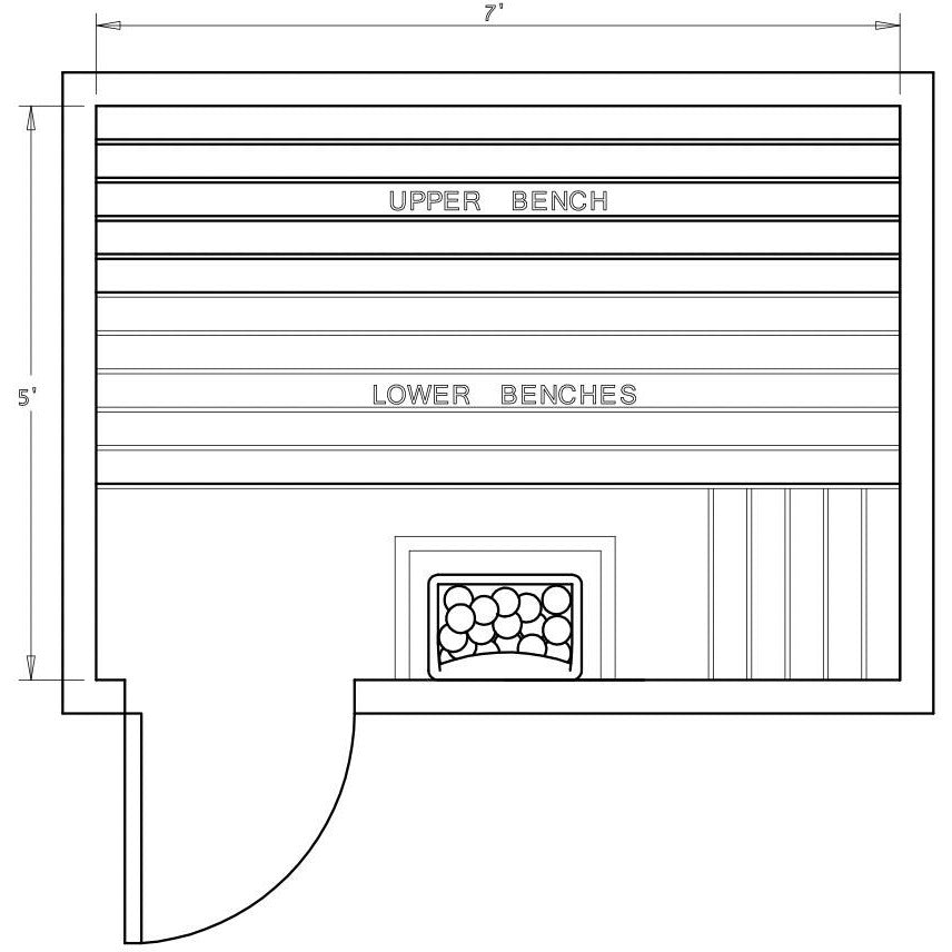 Finnish Sauna Builders 5' x 7' x 7' Pre-Cut Sauna Kit