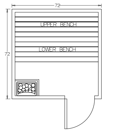 Finnish Sauna Builders 6' x 6' x 7' Pre-Built Outdoor Sauna Kit with Cedar Panelized Roof