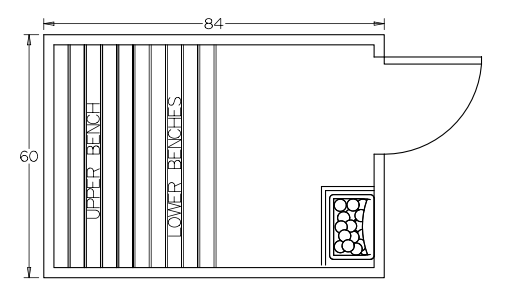 Finnish Sauna Builders 5' x 7' x 7' Pre-Built Outdoor Sauna Kit with A-Frame Cedar Shake Roof