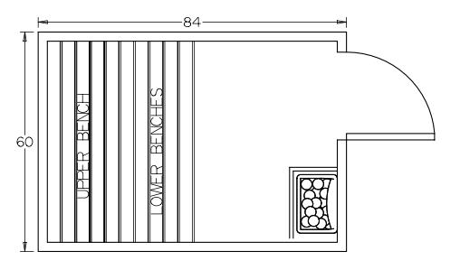 Finnish Sauna Builders 5' x 7' x 7' Pre-Built Outdoor Sauna Kit with A-Frame Cedar Shake Roof