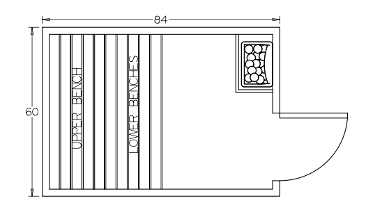 Finnish Sauna Builders 5' x 7' x 7' Pre-Built Outdoor Sauna Kit with A-Frame Cedar Shake Roof