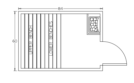 Finnish Sauna Builders 5' x 7' x 7' Pre-Built Outdoor Sauna Kit with Cedar Panelized Roof