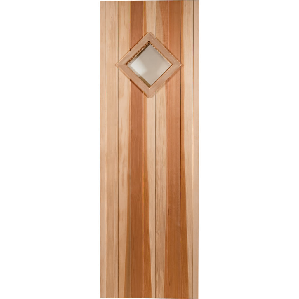 Finnish Sauna Builders Cedar Sauna Door 2' x 6'8" with Clear 9" Diamond Tempered Glass Finnish Sauna Builders cedar-9x9-3.png