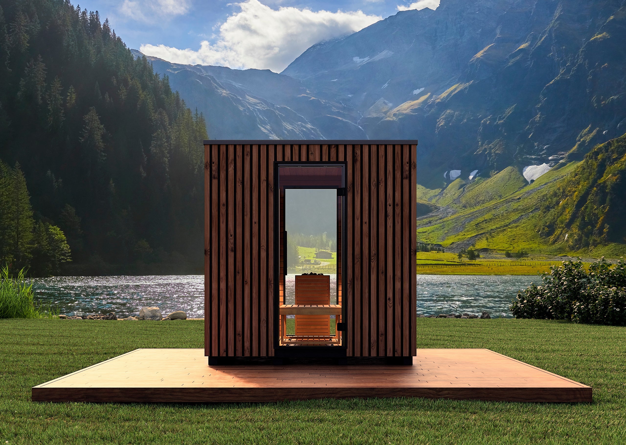 Auroom Garda Outdoor Sauna by Thermory