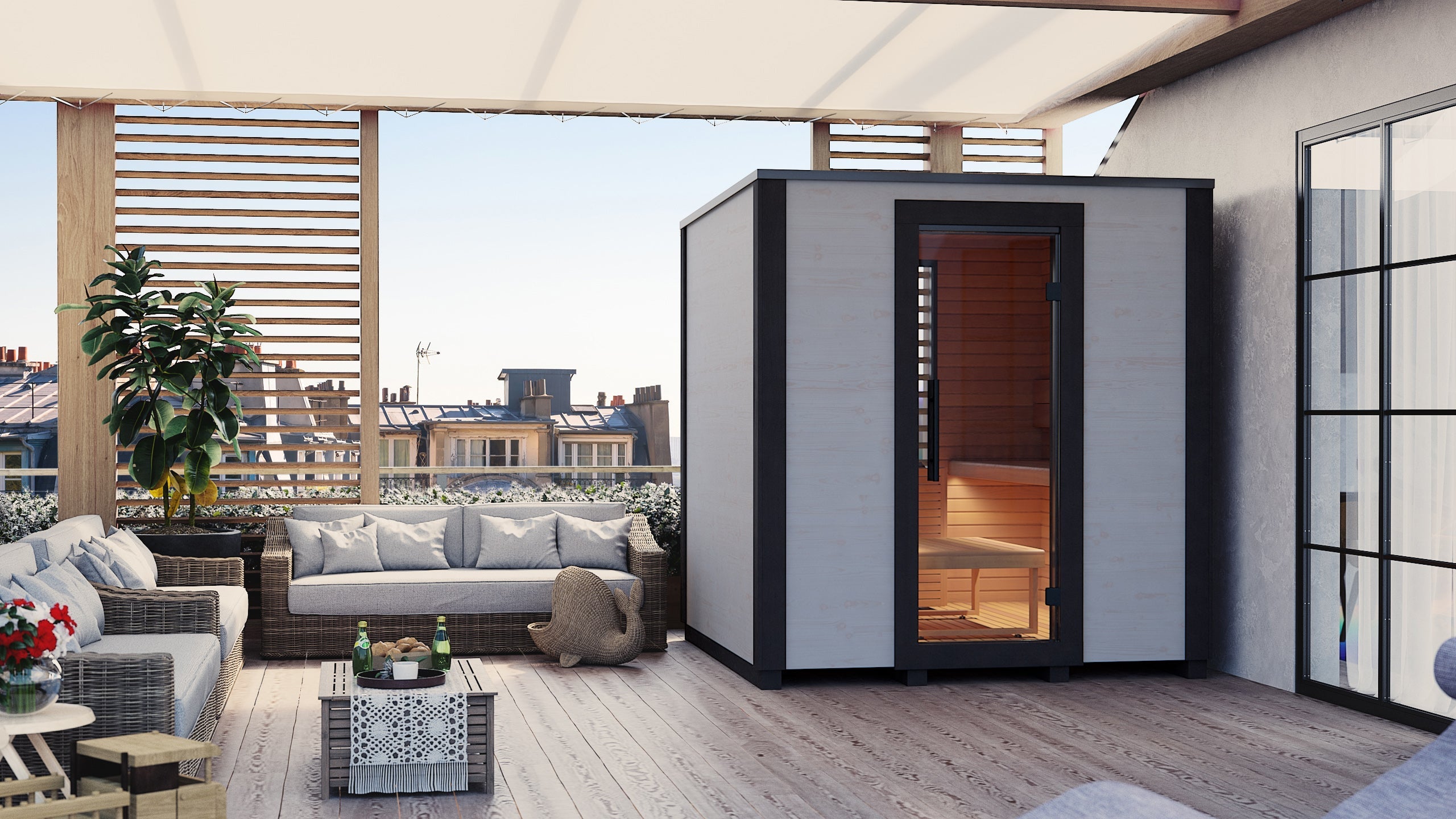 Auroom Garda Outdoor Sauna by Thermory